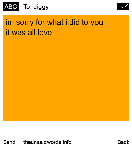 unsent message to diggy