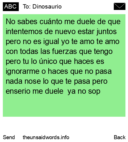 unsent message to Dinosaurio