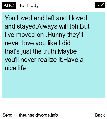 unsent message to Eddy