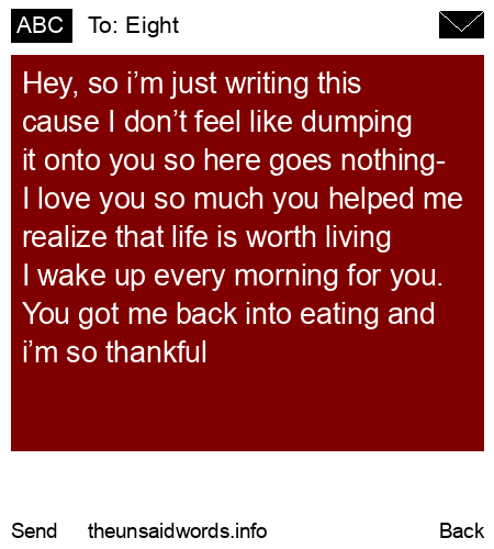 unsent message to Eight