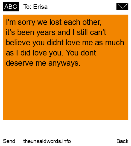 unsent message to Erisa