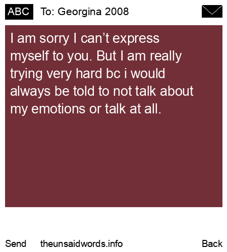 unsent message to Georgina 2008