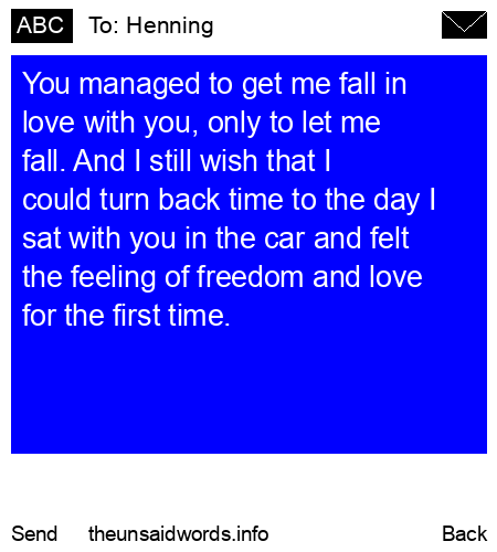 unsent message to Henning