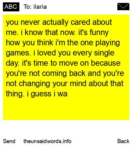 unsent message to ilaria