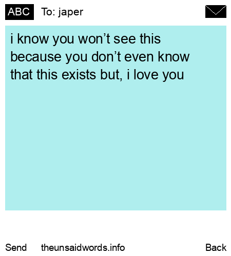 unsent message to japer