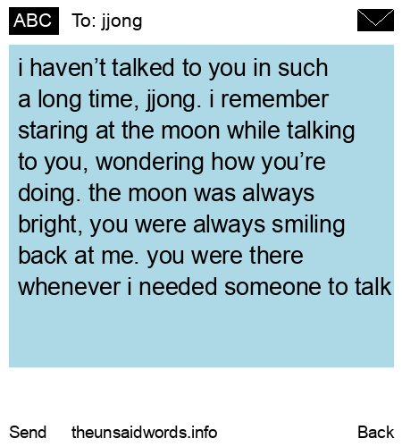 unsent message to jjong