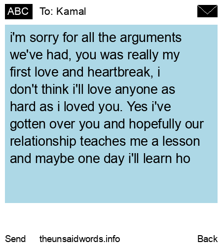 unsent message to Kamal