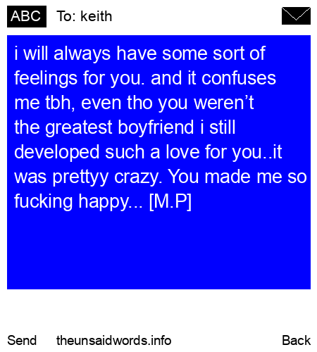 unsent message to keith