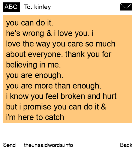 unsent message to kinley