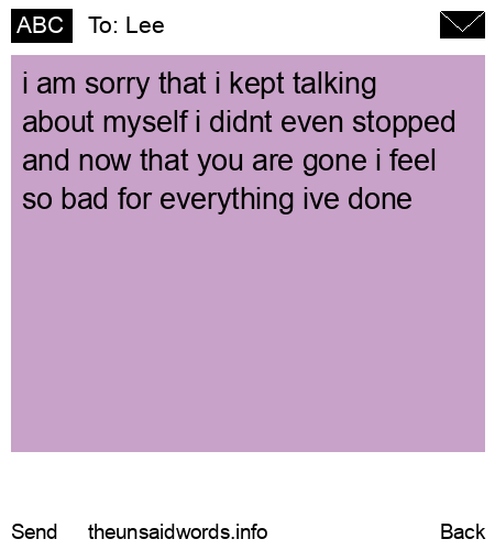 unsent message to Lee