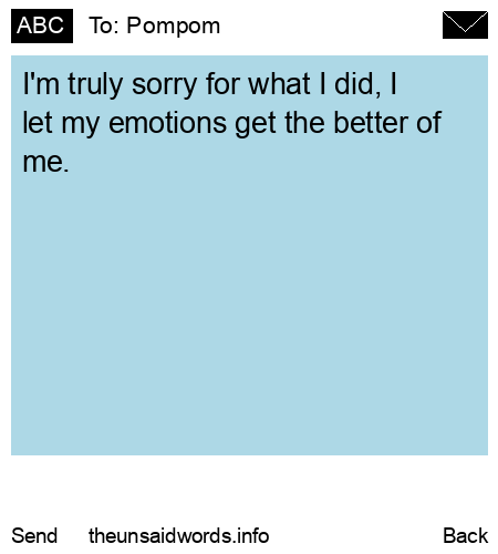 unsent message to Pompom