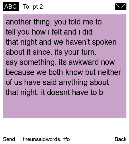 unsent message to pt 2