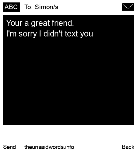 unsent message to Simon/s