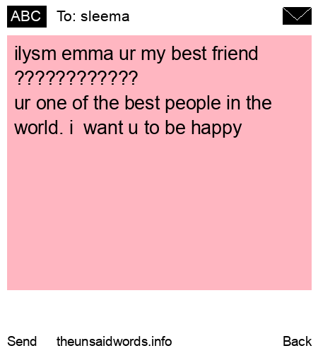 unsent message to sleema