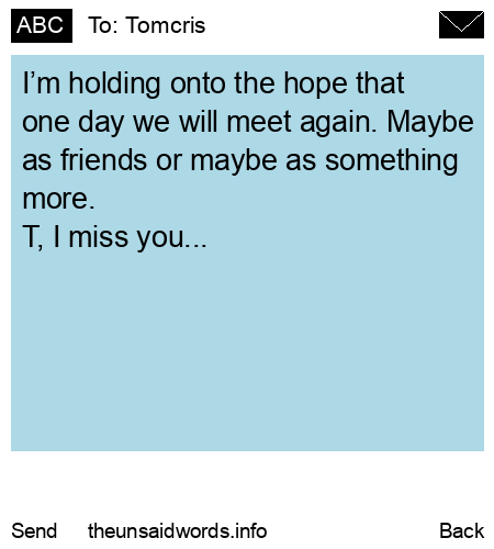 unsent message to Tomcris