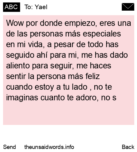 unsent message to Yael