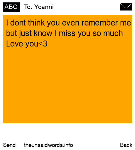 unsent message to Yoanni