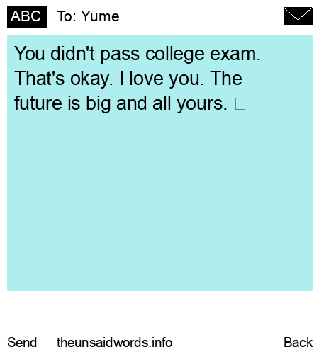 unsent message to Yume
