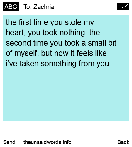 unsent message to Zachria