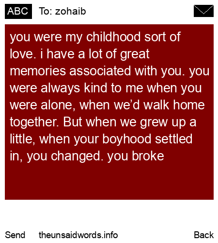unsent message to zohaib