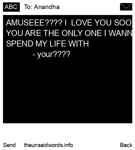 unsent message to Anandha 
