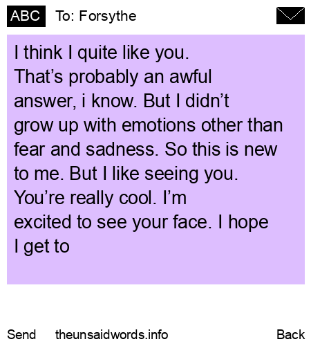 unsent message to Forsythe