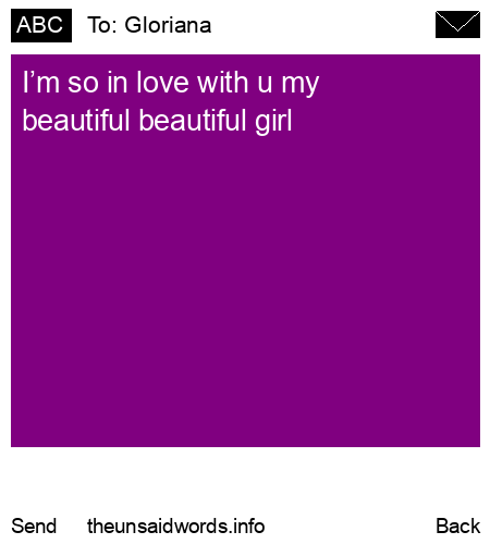 unsent message to Gloriana