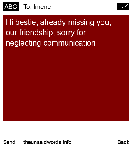 unsent message to Imene