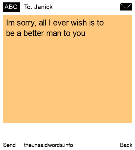 unsent message to Janick