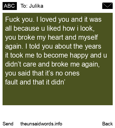 unsent message to Julika