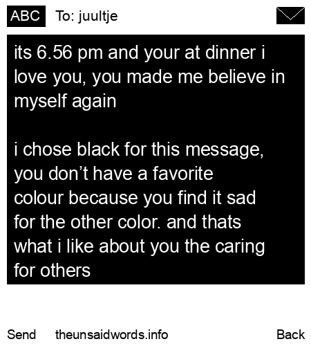 unsent message to juultje