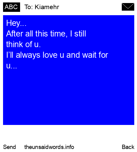 unsent message to Kiamehr