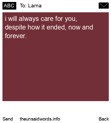unsent message to Larna
