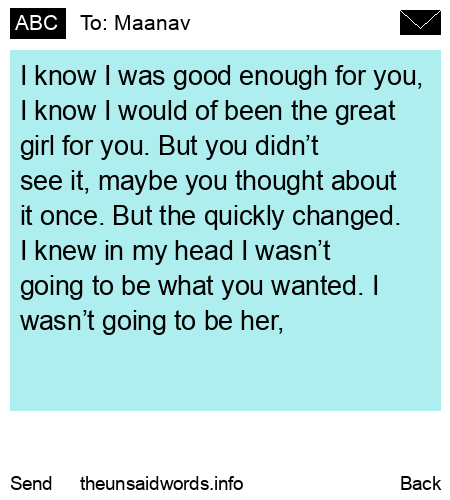 unsent message to Maanav