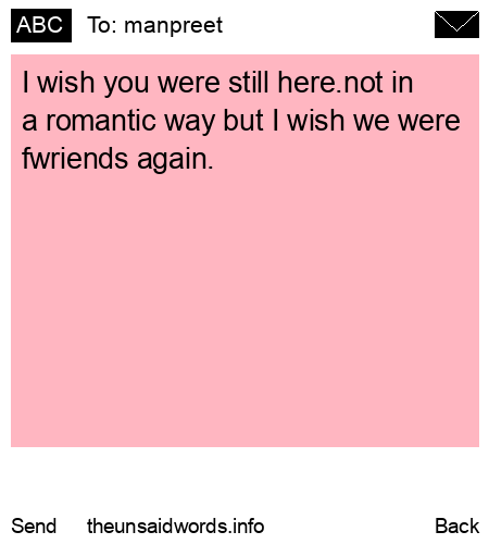 unsent message to manpreet