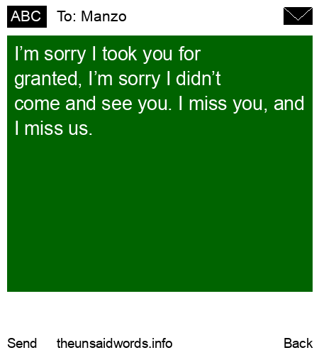 unsent message to Manzo