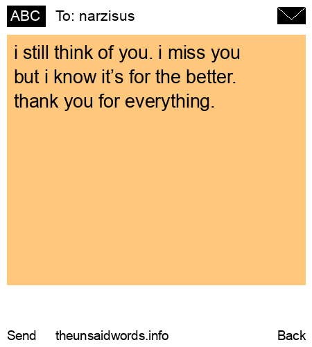 unsent message to narzisus