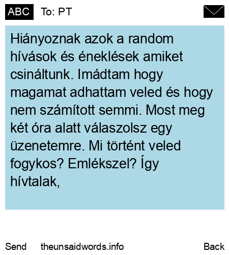 unsent message to PT