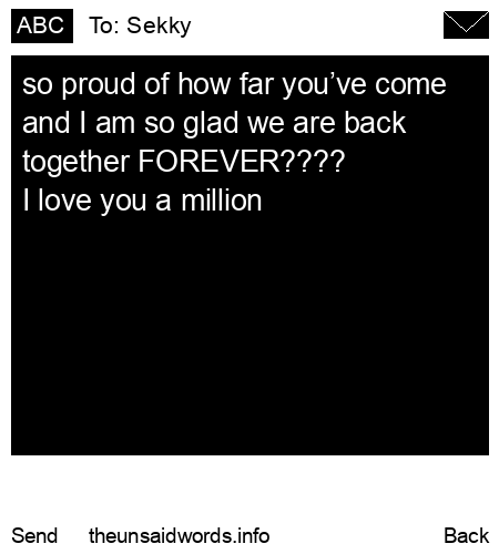 unsent message to Sekky