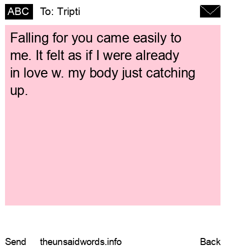 unsent message to Tripti