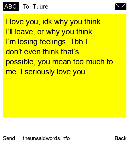 unsent message to Tuure