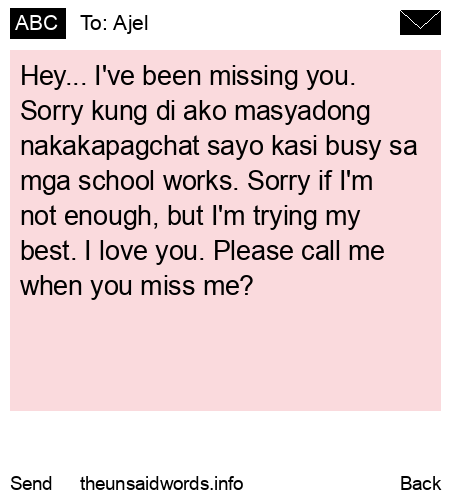 unsent message to Ajel