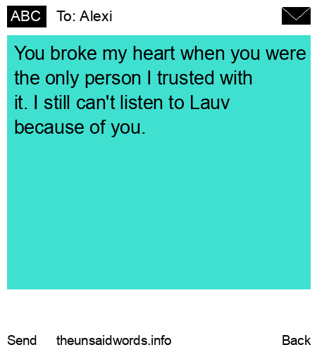unsent message to Alexi