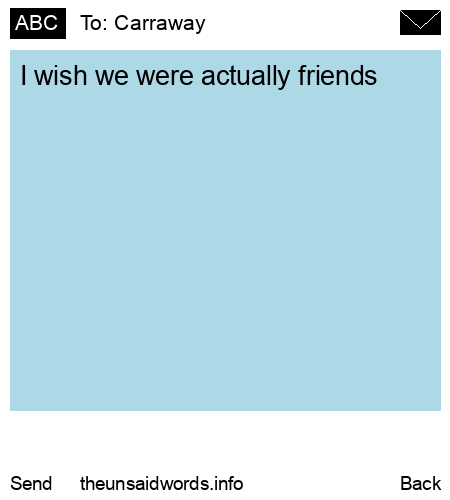 unsent message to Carraway