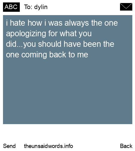 unsent message to dylin