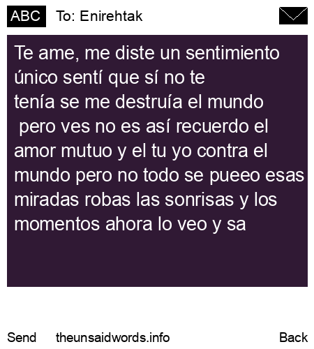 unsent message to Enirehtak