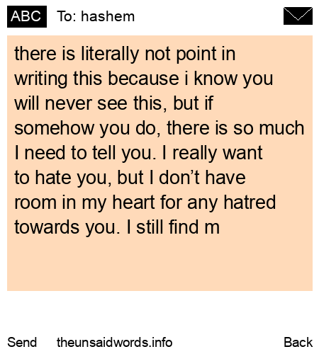 unsent message to hashem