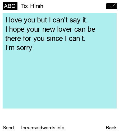 unsent message to Hirsh