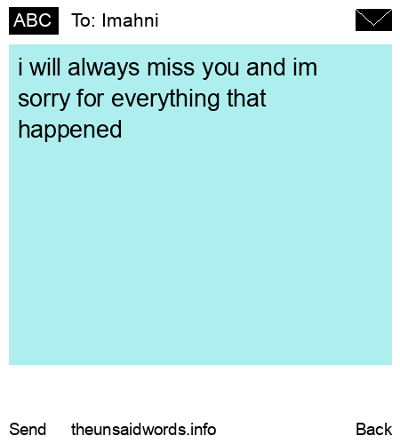 unsent message to Imahni