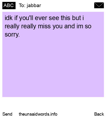 unsent message to jabbar